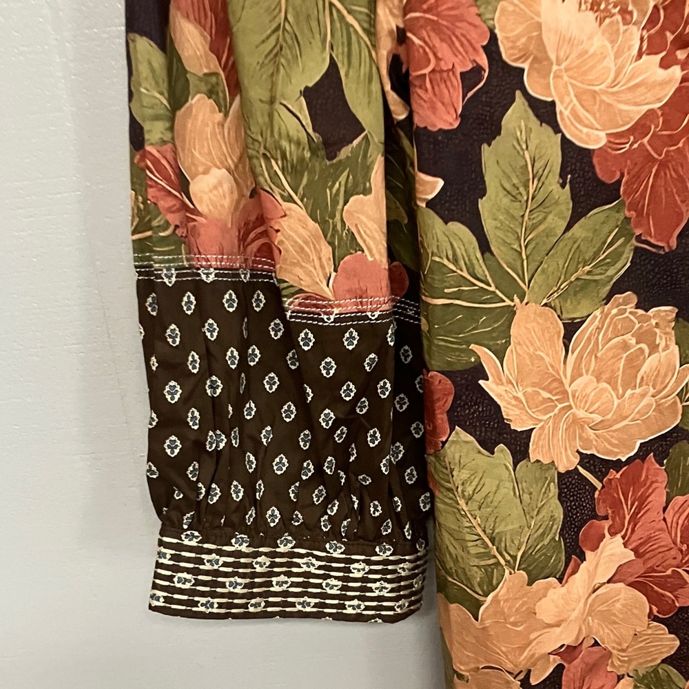 NWT Fall Entro Floral Top Blouse Shirt Large - Picture 5 of 14
